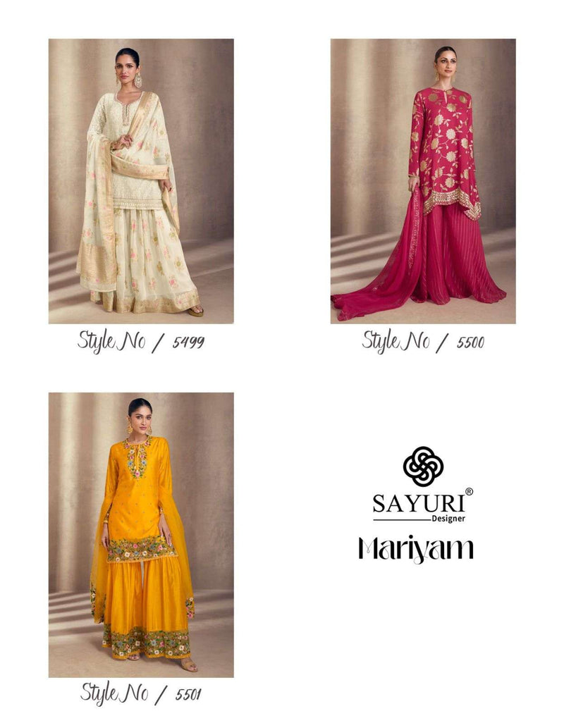 Sayuri Designer Mariyam Georgette Embroidered Designer Wedding Wear Suit