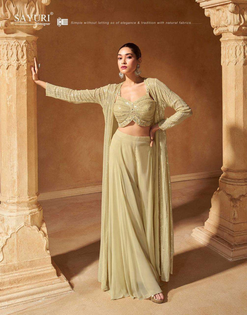 Sayuri Designer Meraki Georgette Embroidered Designer Wedding Wear 3 Piece Collection