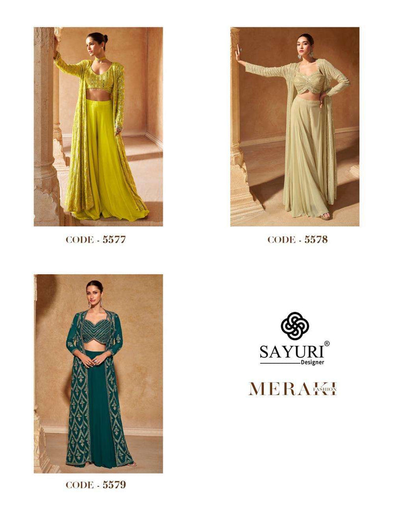 Sayuri Designer Meraki Georgette Embroidered Designer Wedding Wear 3 Piece Collection