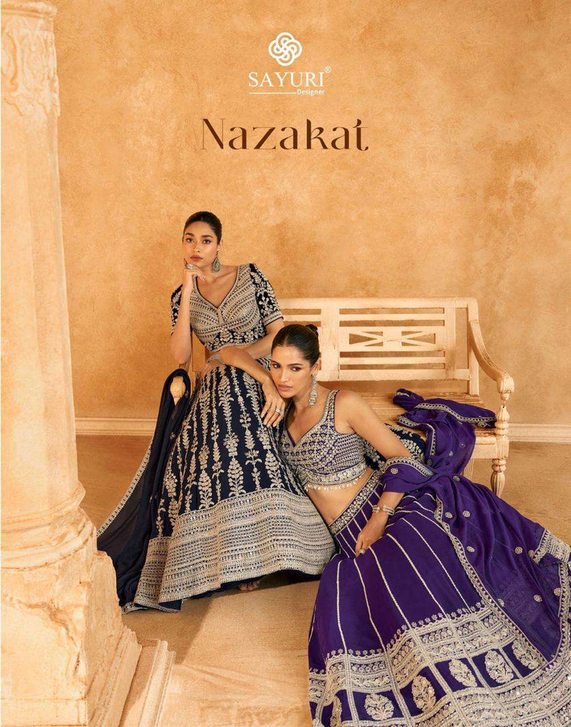 Sayuri Designer Nazakat Georgette Embroidered Designer Wedding Wear Lehenga Collection