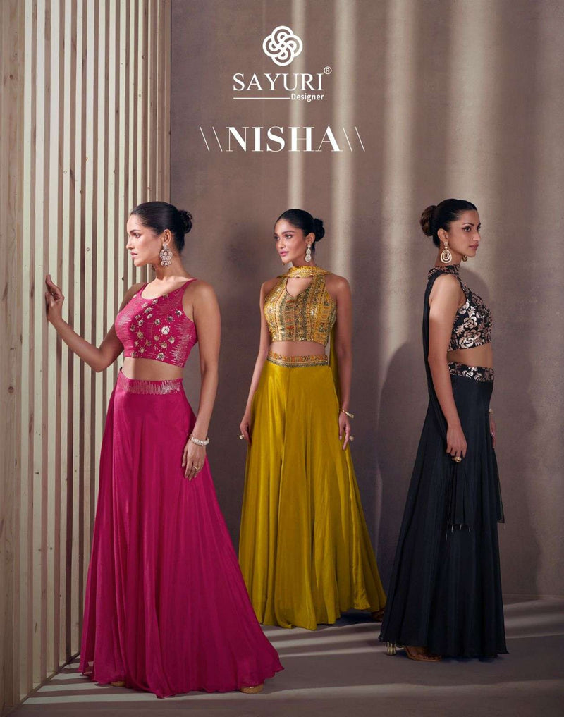 Sayuri Designer Nisha Silk Embroidered Heavy Designer Party Wear Suit