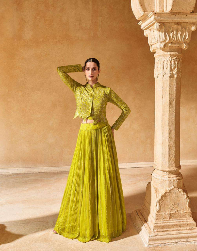 Sayuri Designer Raas Viscose Jacquard Wedding Wear Designer Dress