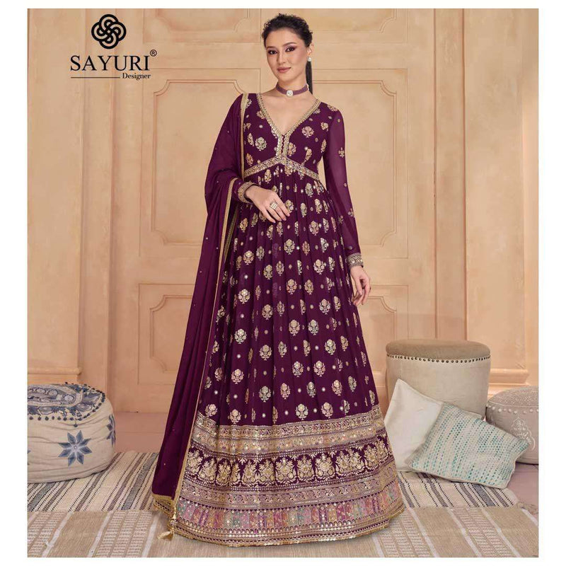 Sayuri Designer Sajdaa Georgette Embroidered Designer Wedding Wear Suit