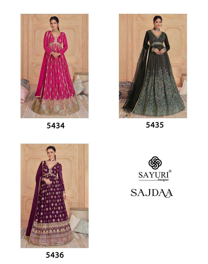 Sayuri Designer Sajdaa Georgette Embroidered Designer Wedding Wear Suit