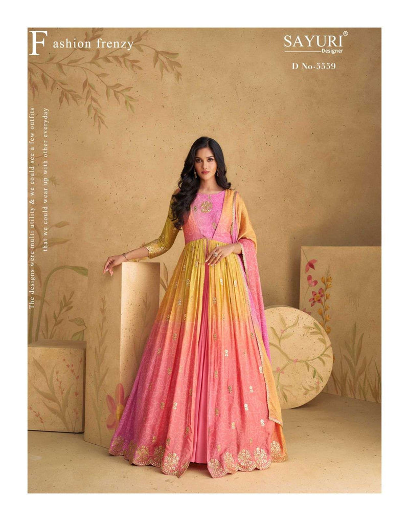 Sayuri Designer Sajni Georgette Heavy Designer Weading Wear Stiched Dress