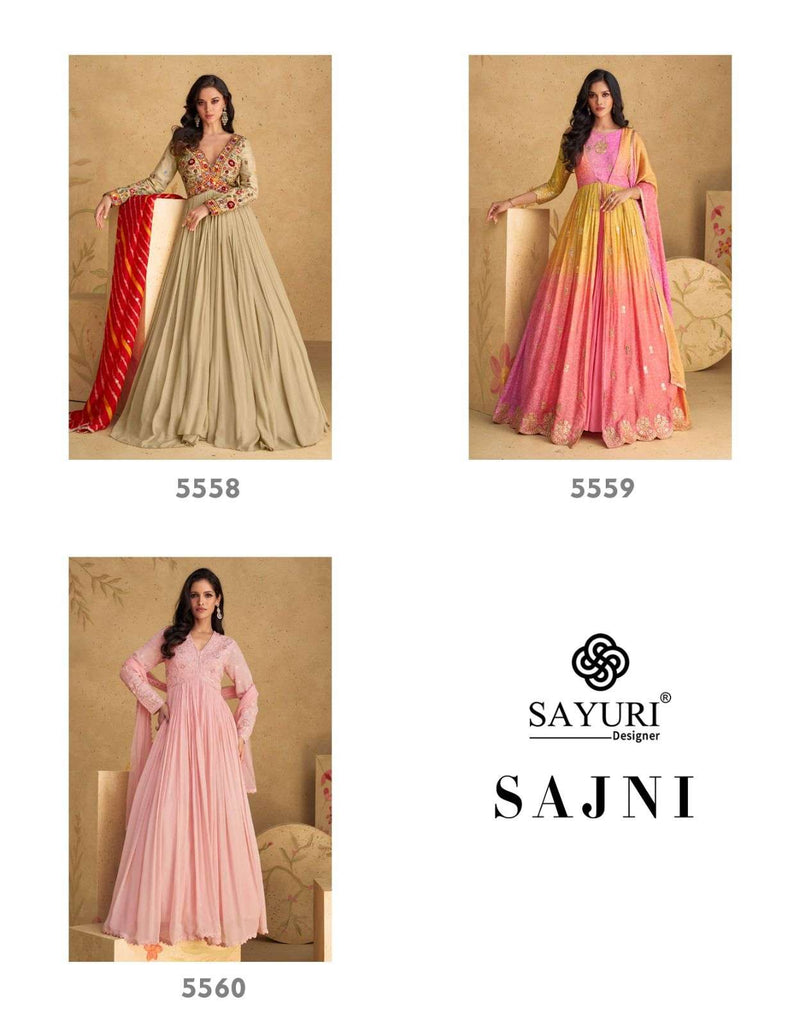 Sayuri Designer Sajni Georgette Heavy Designer Weading Wear Stiched Dress