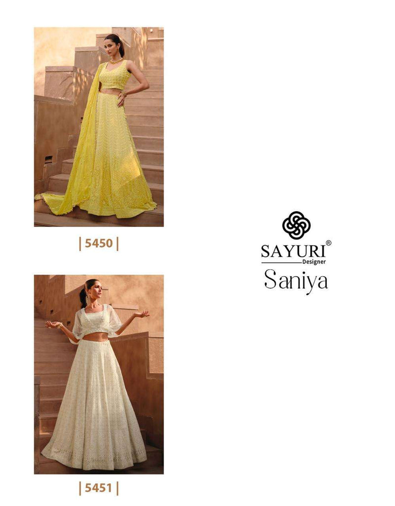 Sayuri Designer Saniya Georgette Embroidered Wedding Wear Dress