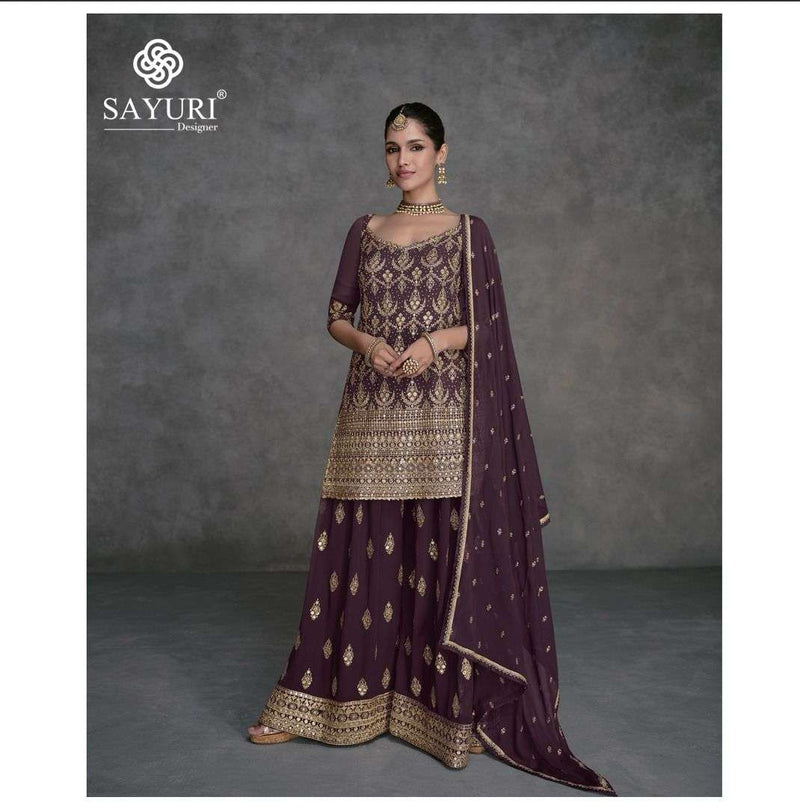 Sayuri Designer Shailza Georgette Embroidered Designer Wedding Wear Suit