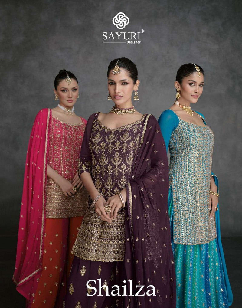 Sayuri Designer Shailza Georgette Embroidered Designer Wedding Wear Suit