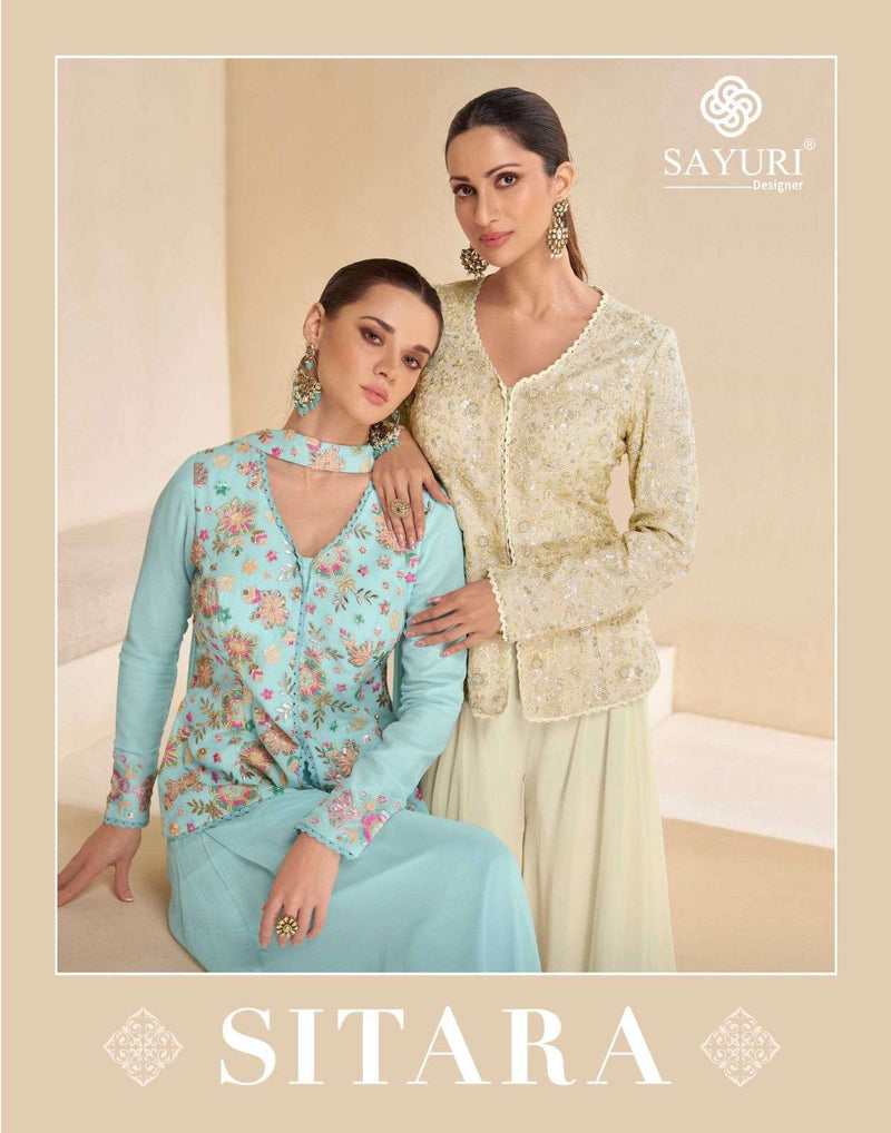 Sayuri Designer Sitara Gerogette Embroidered Heavy Designer Suit Collection