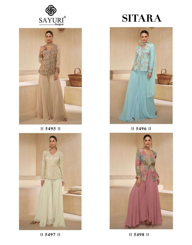 Sayuri Designer Sitara Gerogette Embroidered Heavy Designer Suit Collection