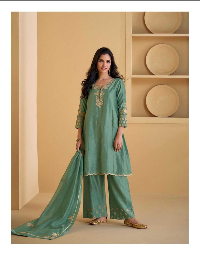 Sayuri Designer Suhani Si̇lk Festival Wear Kurti Bottom Organza Dupatta Set