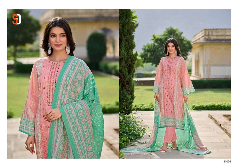 Shraddha Designer Bin Saeed Lawn Collection Vol 11 Cotton Self Embroidery Casual Wear Suit