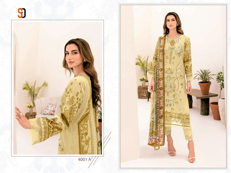 Shraddha Designer Chevron Vol 4 Cotton Self Embroidery Fancy Salwar Suit