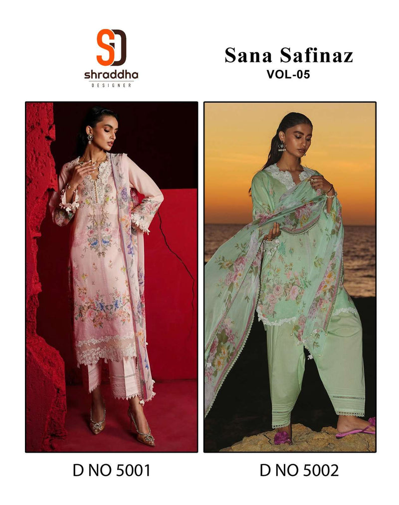 Shraddha Designer Sana Safinaz Vol 5 Lawn Cotton Semi Stitched Designer Salwar Kameez