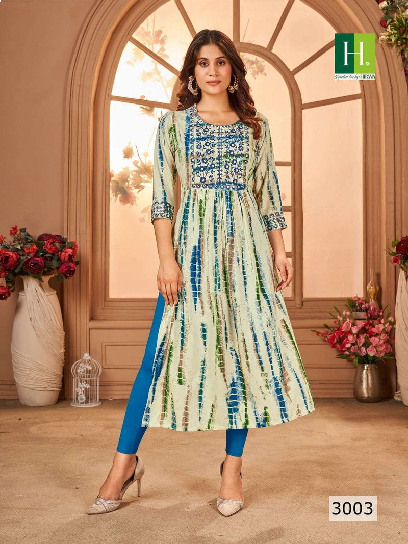 Shibori Vol 3 By Hirwa Festive Wear Fancy Nayra Cut Kurtis