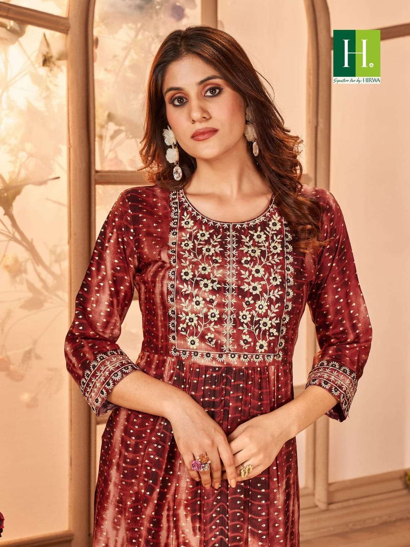 Shibori Vol 3 By Hirwa Festive Wear Fancy Nayra Cut Kurtis