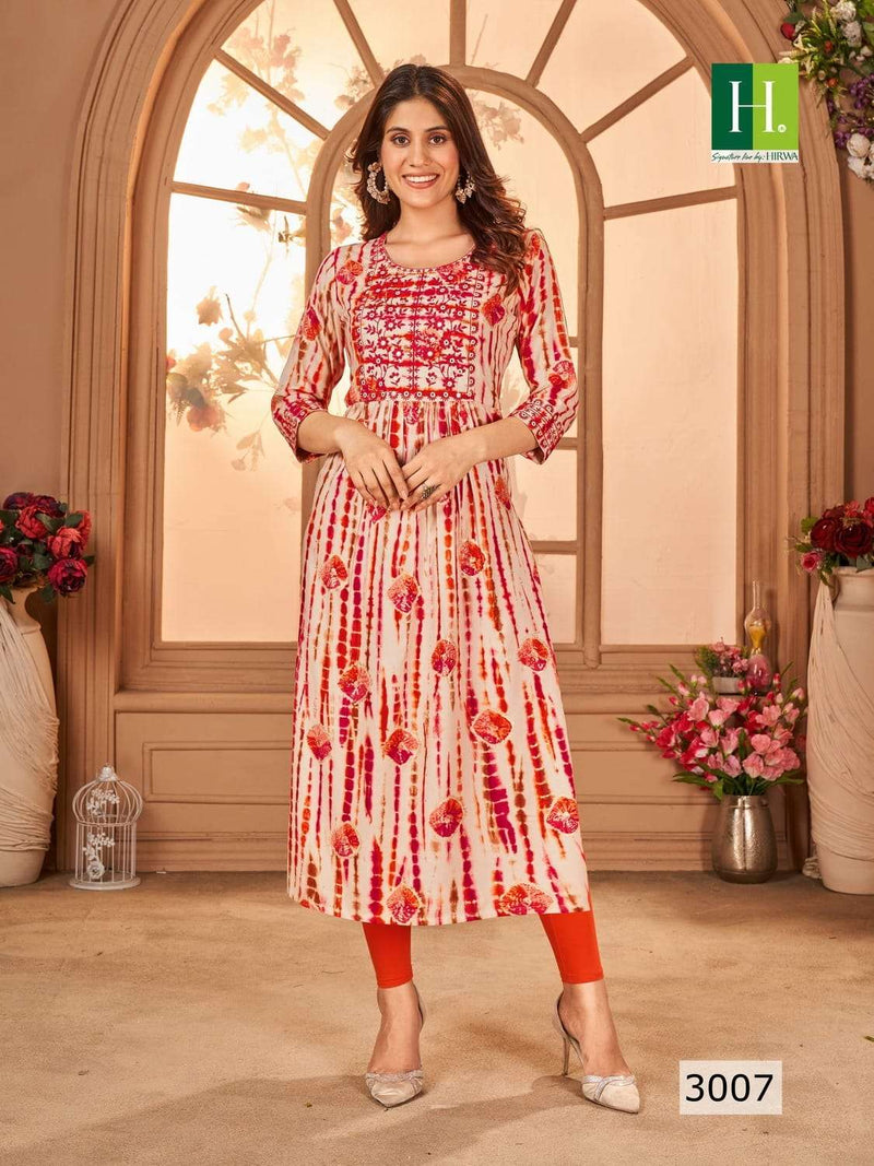 Shibori Vol 3 By Hirwa Festive Wear Fancy Nayra Cut Kurtis