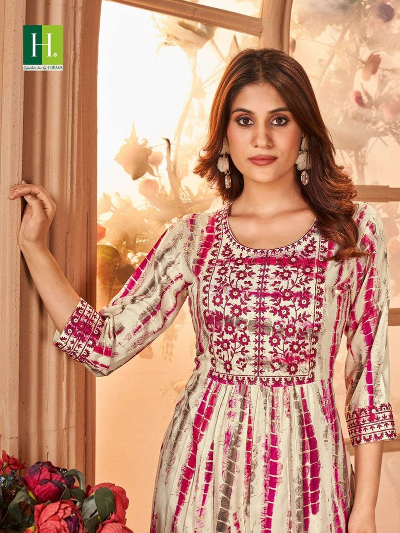 Shibori Vol 3 By Hirwa Festive Wear Fancy Nayra Cut Kurtis