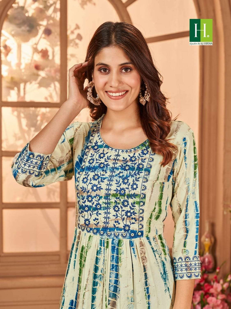 Shibori Vol 3 By Hirwa Festive Wear Fancy Nayra Cut Kurtis