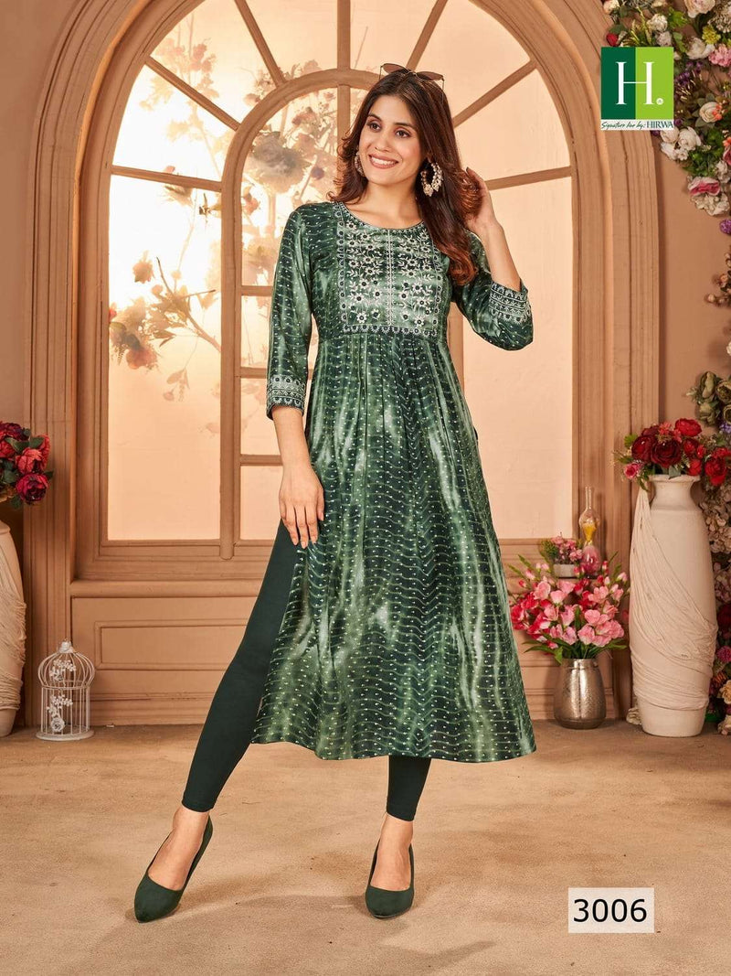 Shibori Vol 3 By Hirwa Festive Wear Fancy Nayra Cut Kurtis