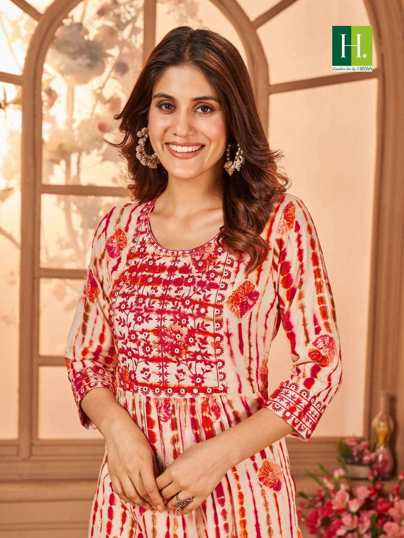 Shibori Vol 3 By Hirwa Festive Wear Fancy Nayra Cut Kurtis