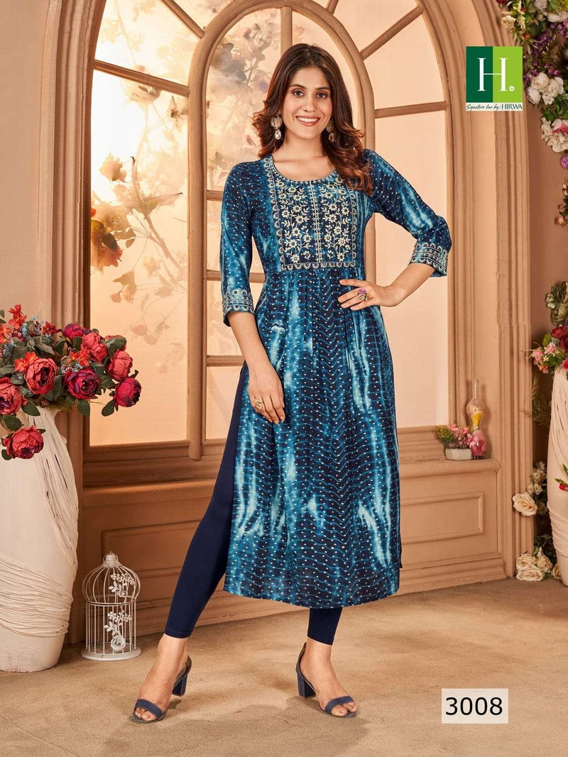 Shibori Vol 3 By Hirwa Festive Wear Fancy Nayra Cut Kurtis