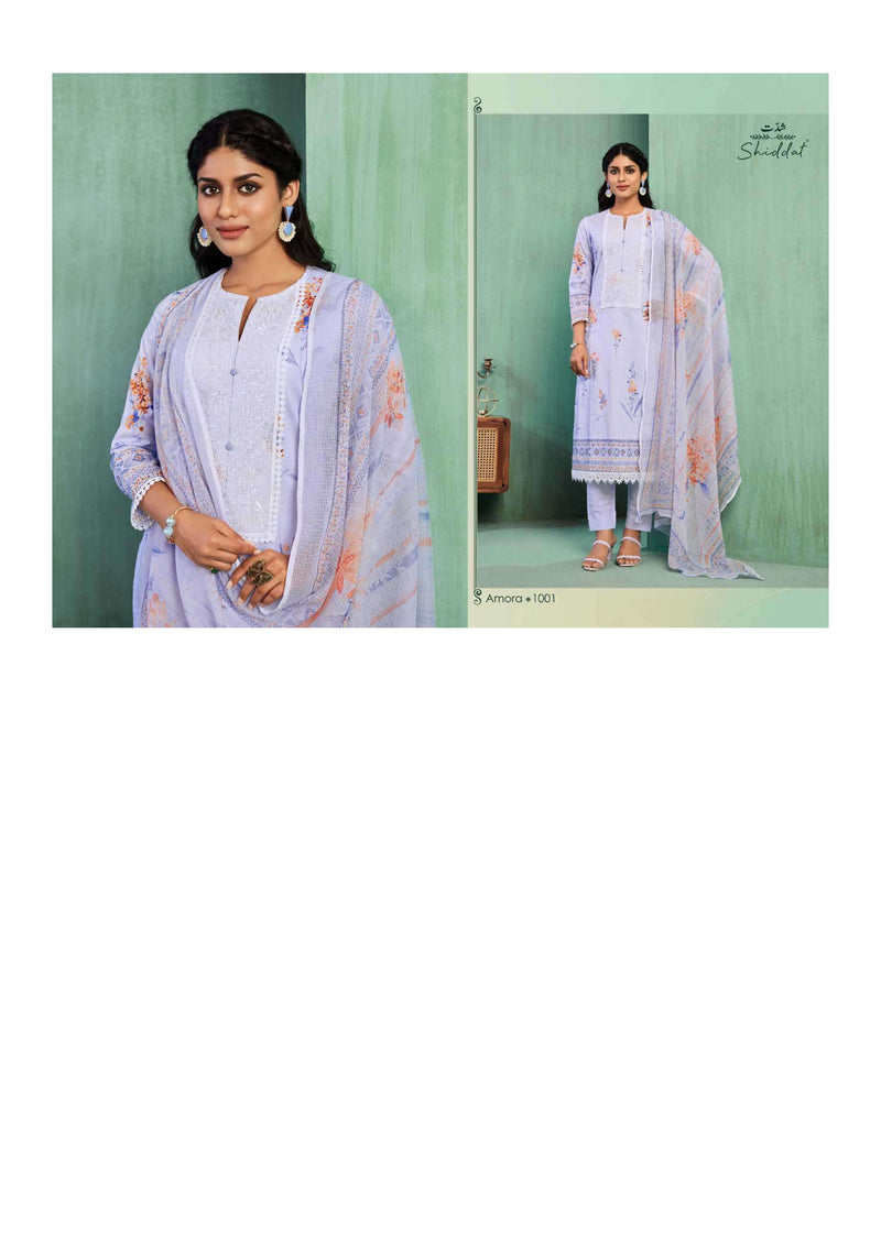 Shiddat Amora Cotton Digital Printed Organza Embroidery Fancy Salwar Kameez