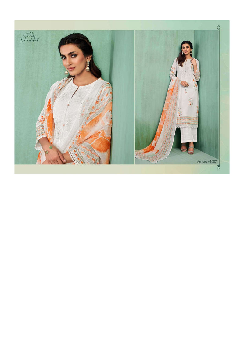 Shiddat Amora Cotton Digital Printed Organza Embroidery Fancy Salwar Kameez