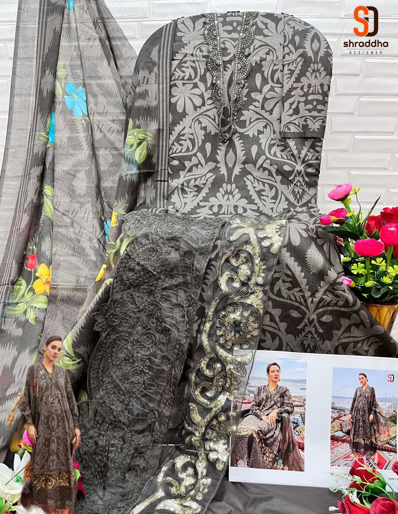 Shraddha Designer Hit Design M Print 16002 Ab Cotton Heavy Embroidery Suit