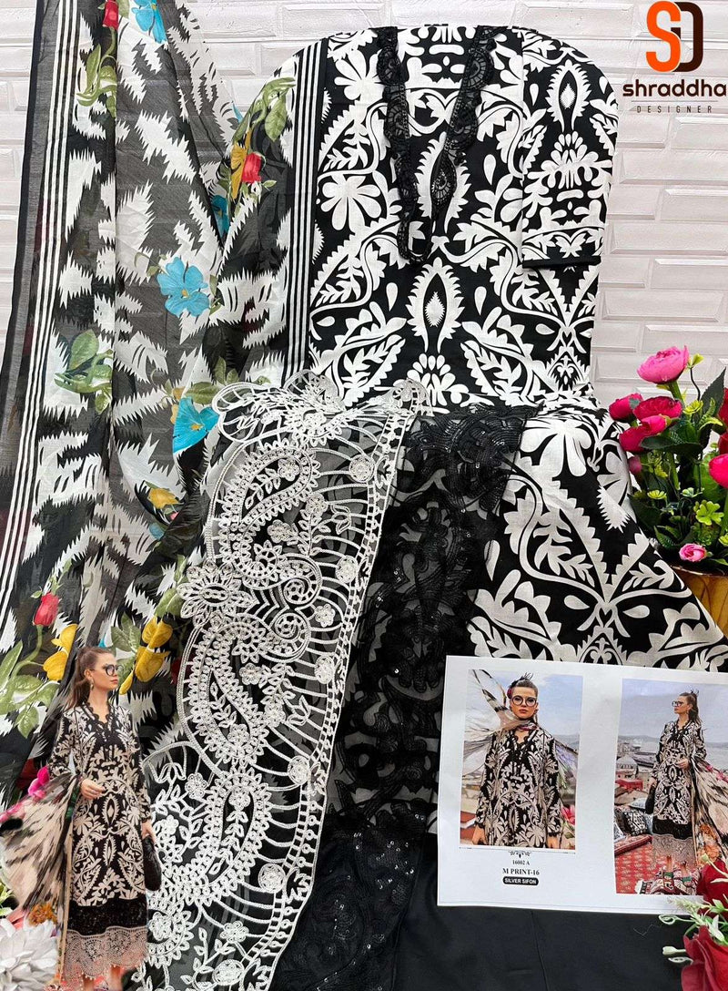 Shraddha Designer Hit Design M Print 16002 Ab Cotton Heavy Embroidery Suit