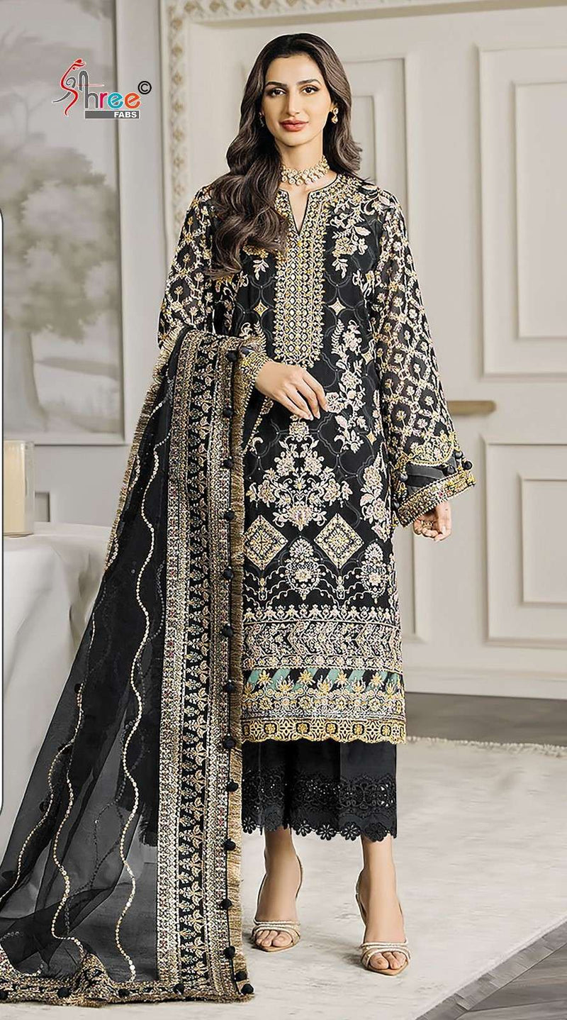 Shree Fab Design No K 5045 Organza Silk Heavy Embroidery Party Wear Suit