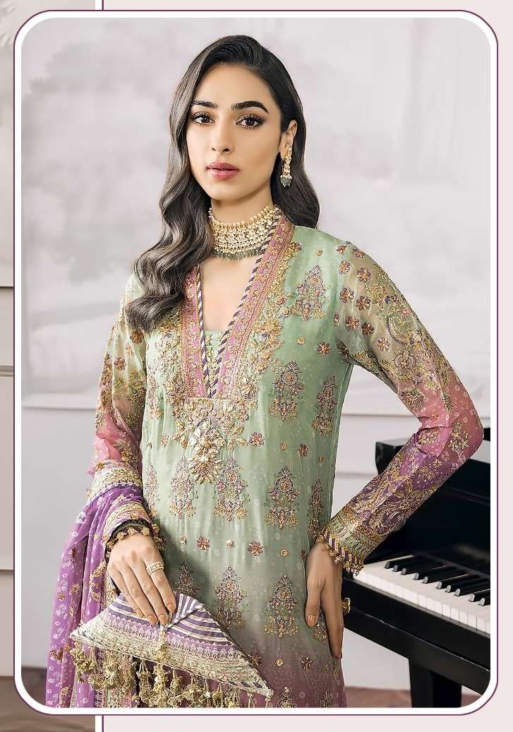 Shree Fab Design No K 5077 Fox Georgette Heavy Embroidery Party Wear Suit