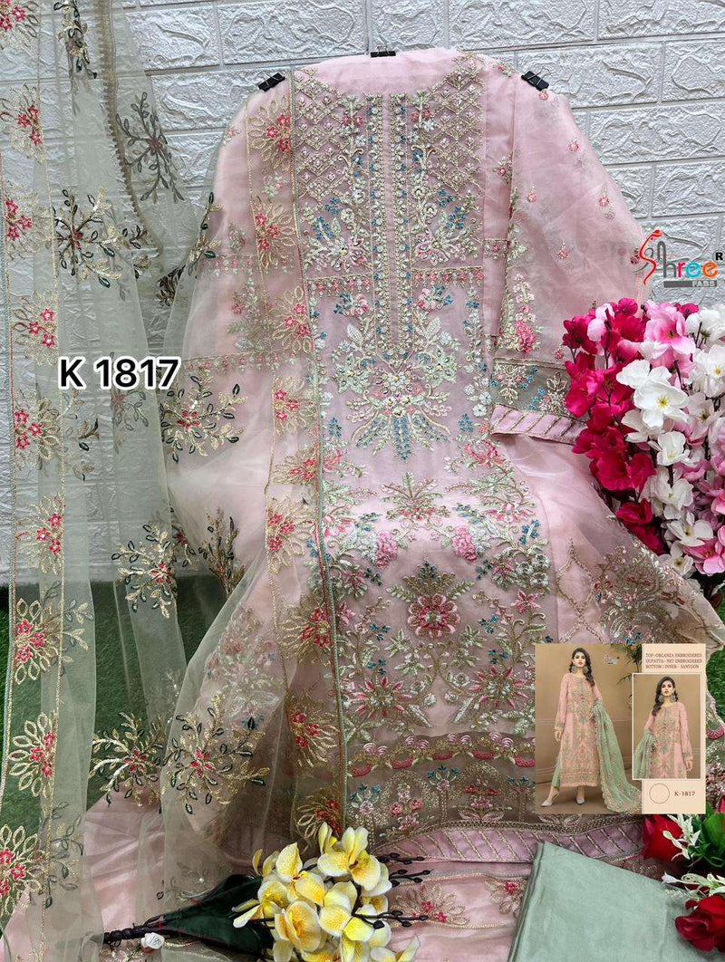 Shree Fab Design No K 1817 Abcd Organza Heavy Embroidery Party Wear Suit