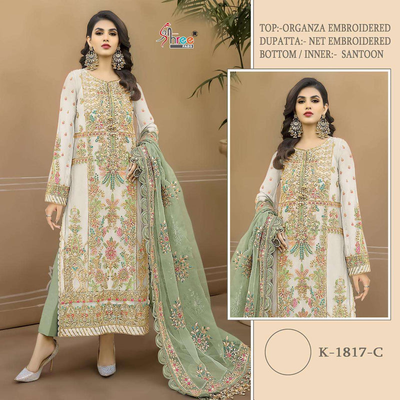 Shree Fab Design No K 1817 Abcd Organza Heavy Embroidery Party Wear Suit