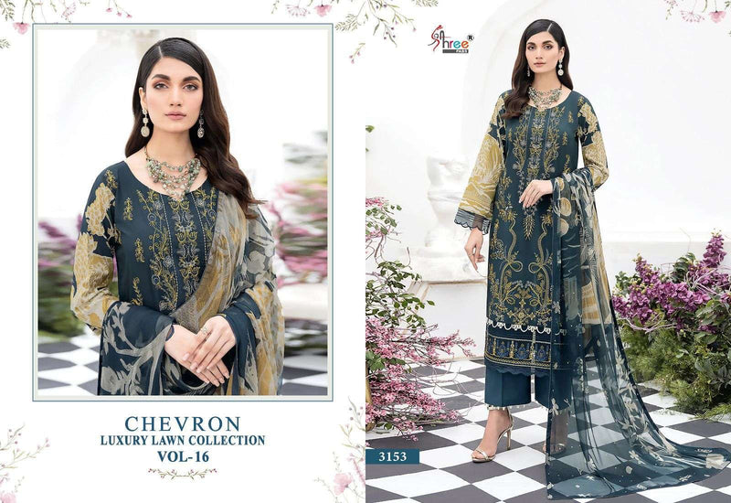 Shree Fabs Chevron Luxury Lawn Collection Vol 16 Designer Work Pakistani Salwar Suit