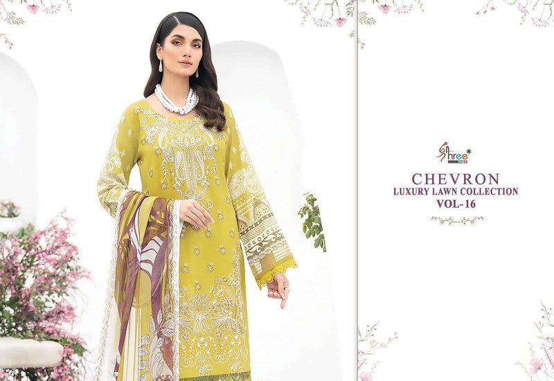 Shree Fabs Chevron Luxury Lawn Collection Vol 16 Designer Work Pakistani Salwar Suit