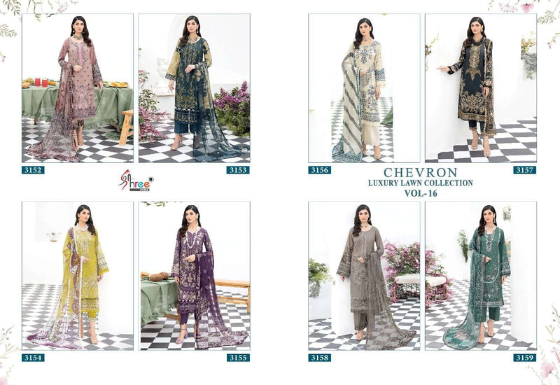 Shree Fabs Chevron Luxury Lawn Collection Vol 16 Designer Work Pakistani Salwar Suit