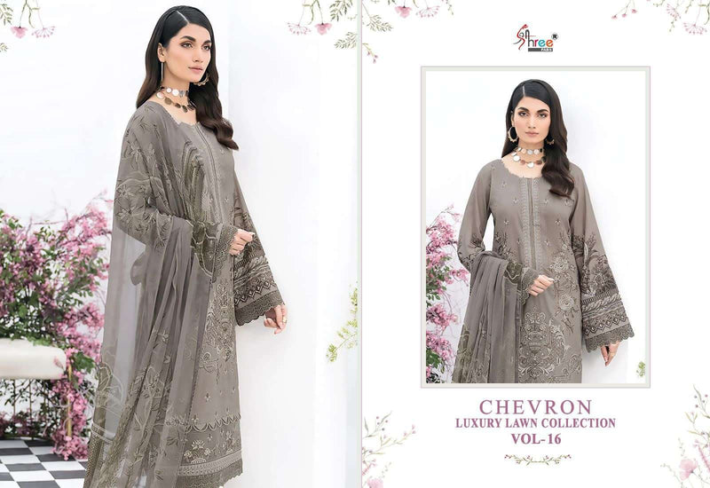 Shree Fabs Chevron Luxury Lawn Collection Vol 16 Designer Work Pakistani Salwar Suit