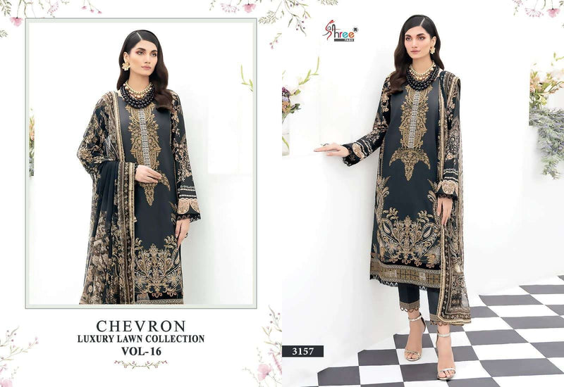 Shree Fabs Chevron Luxury Lawn Collection Vol 16 Designer Work Pakistani Salwar Suit