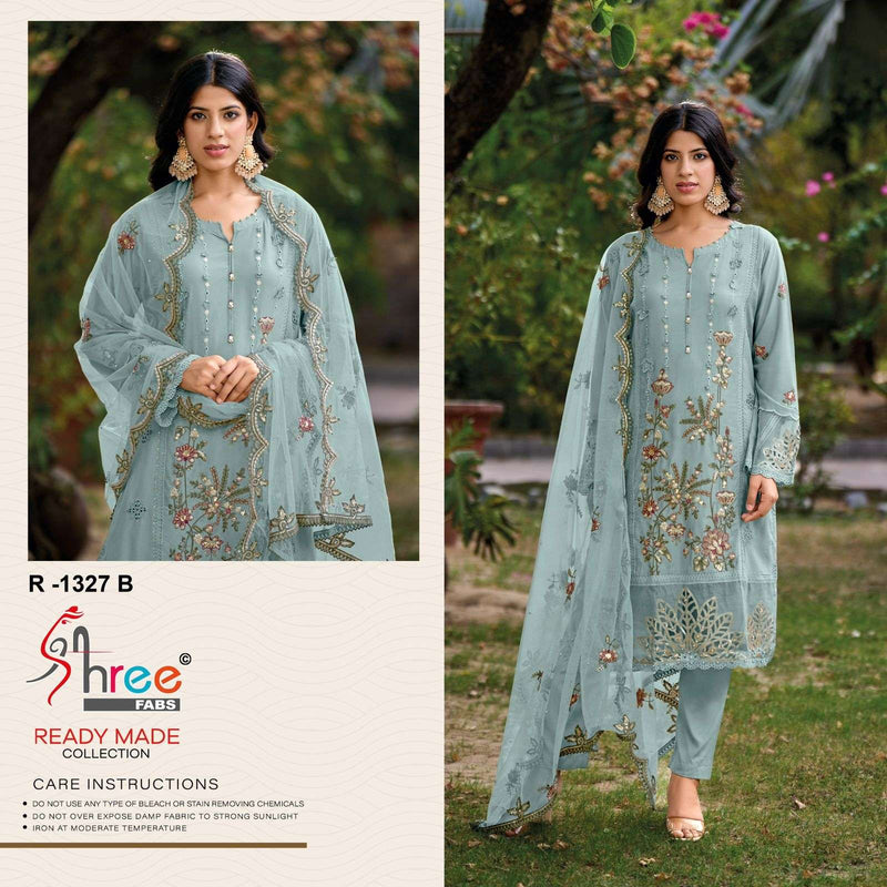 Shree Fab D No 1327 Cambric Cottan Lawn Pakistani Readymade Pret Kurti Combo Set