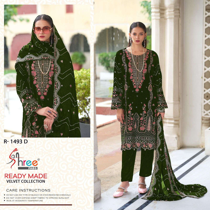 Shree Fab R 1493 Velvet Designer Pret Suit Collection