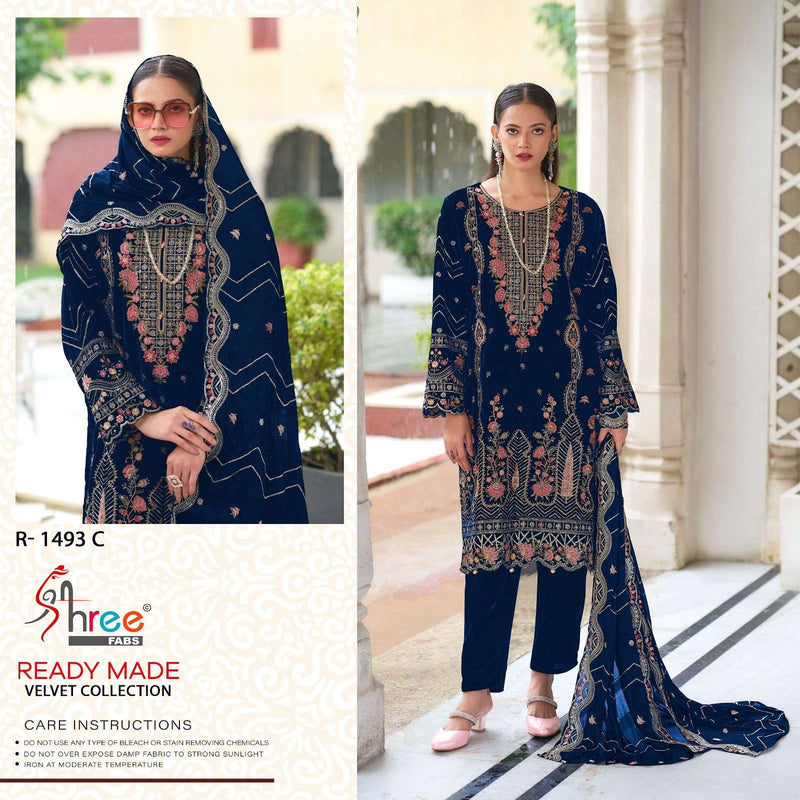 Shree Fab R 1493 Velvet Designer Pret Suit Collection