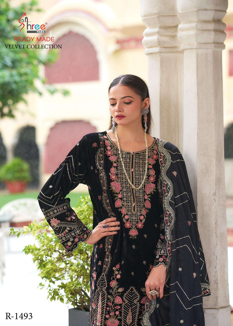 Shree Fab R 1493 Velvet Designer Pret Suit Collection