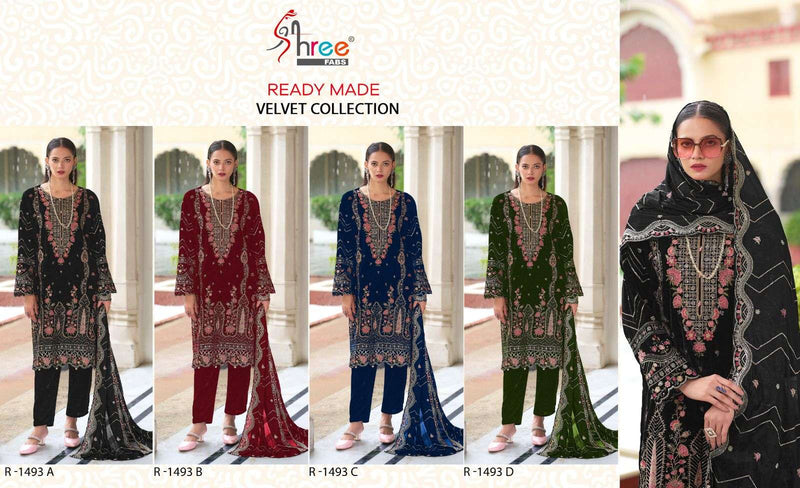 Shree Fab R 1493 Velvet Designer Pret Suit Collection