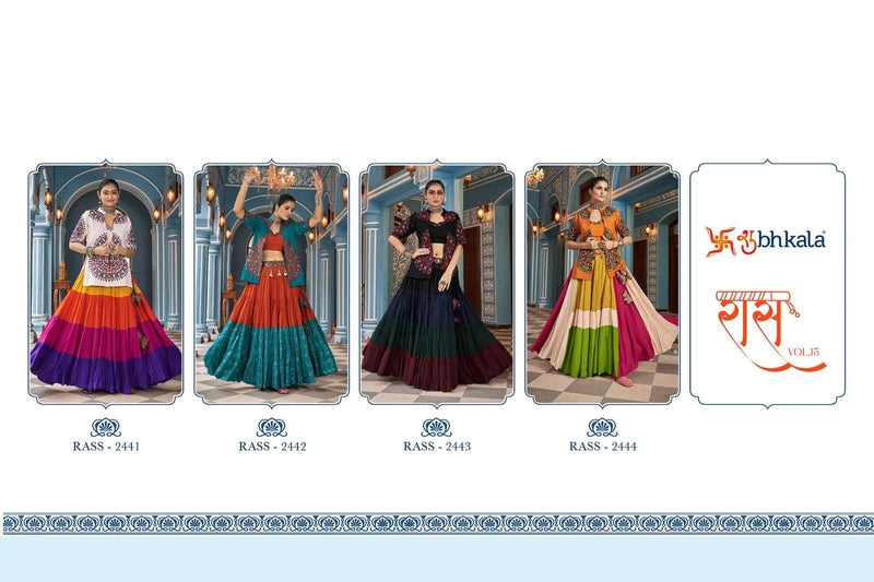 Shubhkala Raas Vol 15 Viscose Rayon Navratri Festiv Wear Fancy Lehenga Choli Jacket Collection