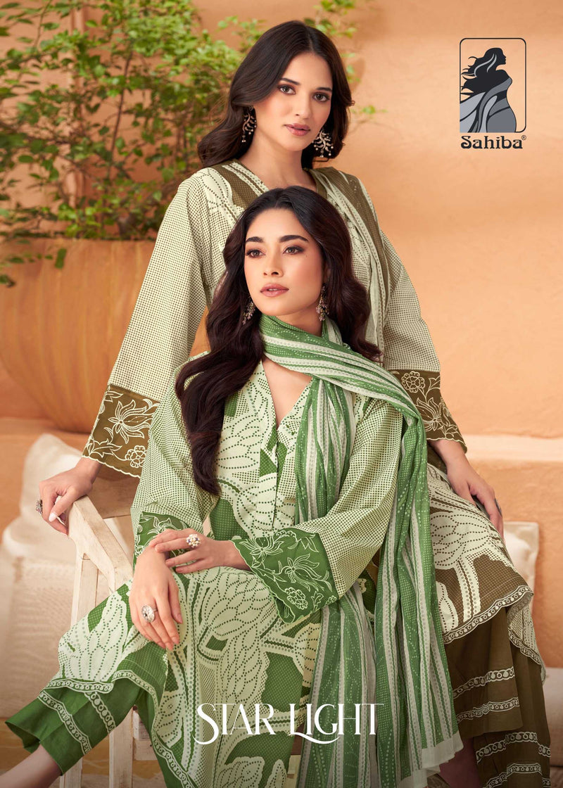 Sahiba Star Light Lawn Digital Print With Daman Embroidery Patti Heavy Salwar Suit