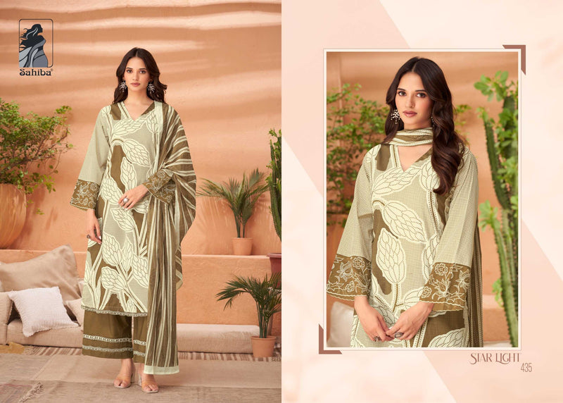 Sahiba Star Light Lawn Digital Print With Daman Embroidery Patti Heavy Salwar Suit