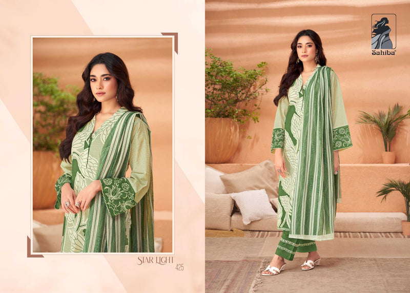 Sahiba Star Light Lawn Digital Print With Daman Embroidery Patti Heavy Salwar Suit