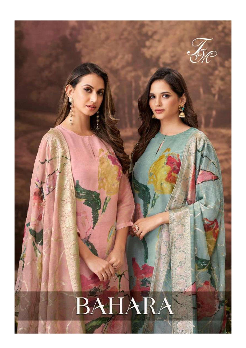 T And M Designer Bahara Organza Rose Digital Print Handwork Salwar Kameez